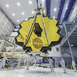 Gold mirrors on james webb space telescope