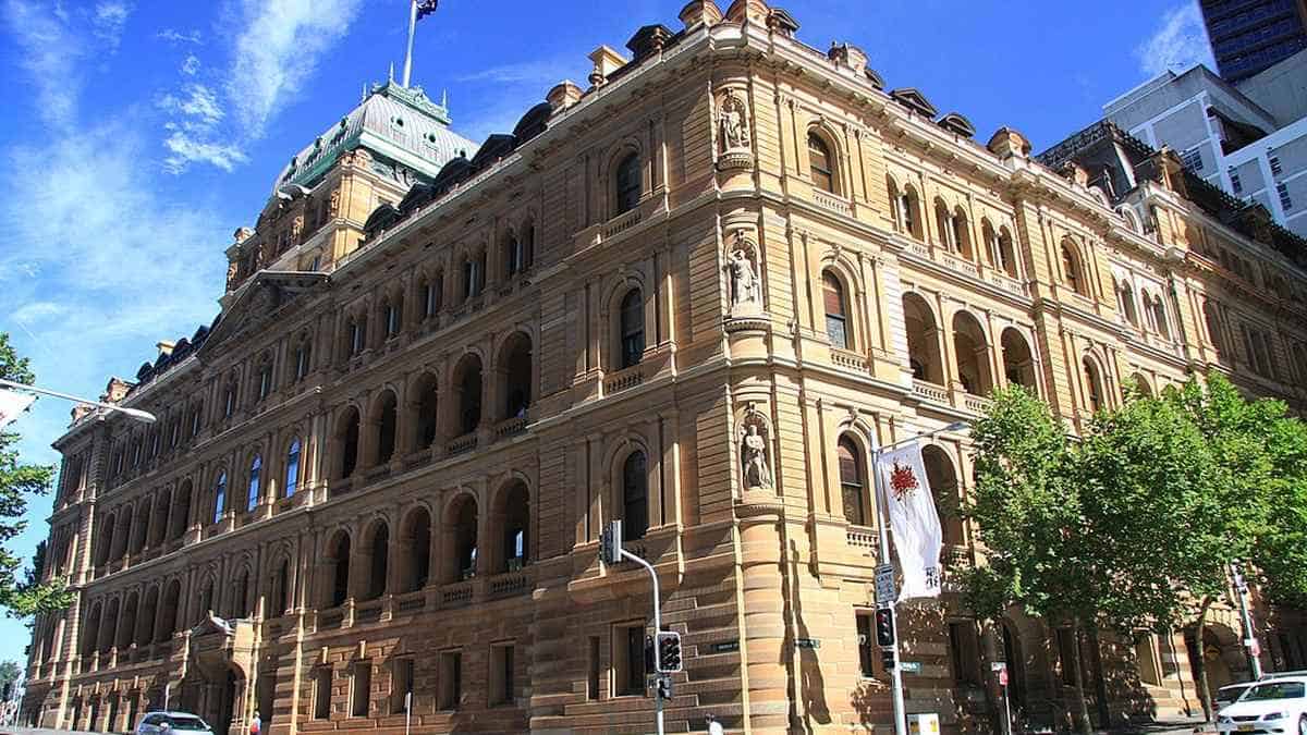 A colonial sandstone building