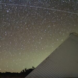Sky trail left by bluewalker 3 over mcmath-pierce solar telescope.