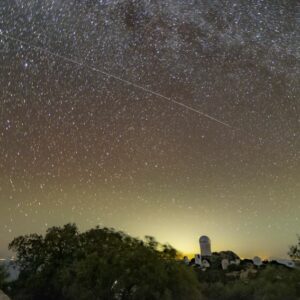Trails in the night sky left by bluewalker 3