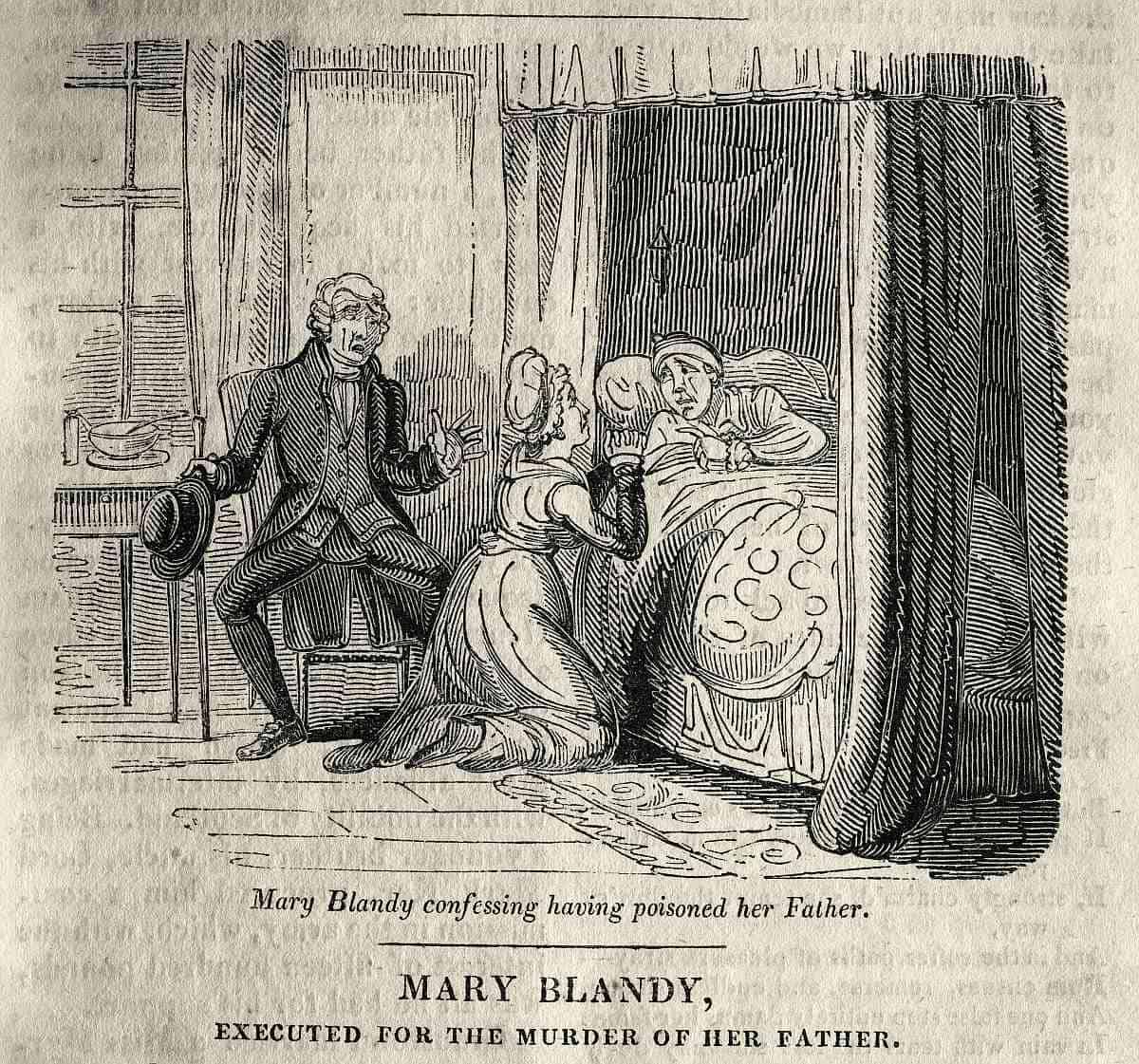 Vintage illustration of scene from the newgate calendar.