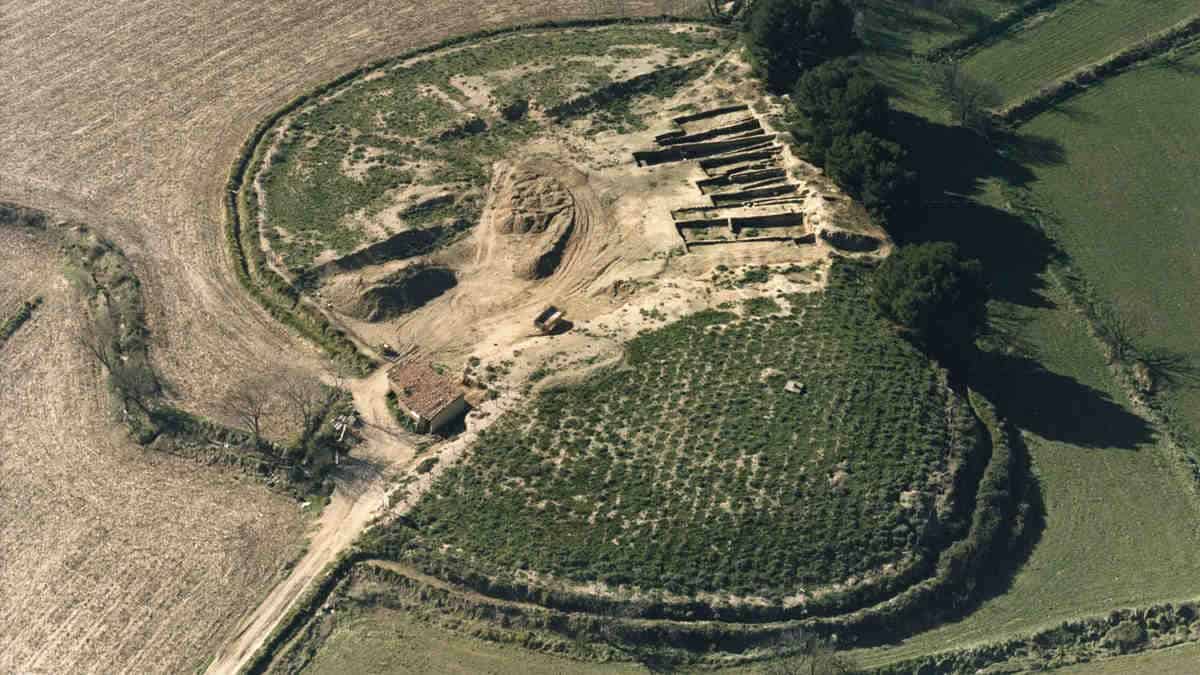 Iron age site in spain aerial view