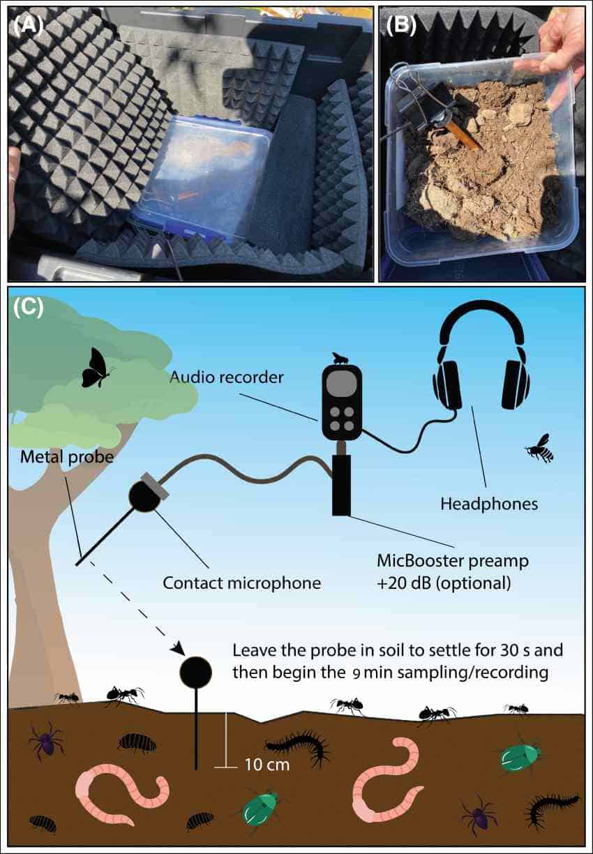 Photo of recording technology and diagram of recording process