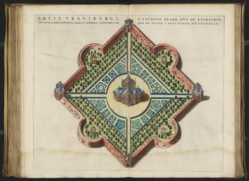 Drawing of uraniborg plan, tycho brahe's castle