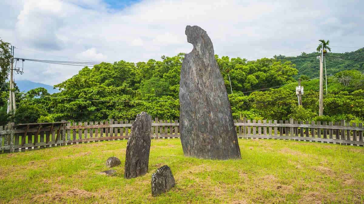 Stone pillar in taiwan field