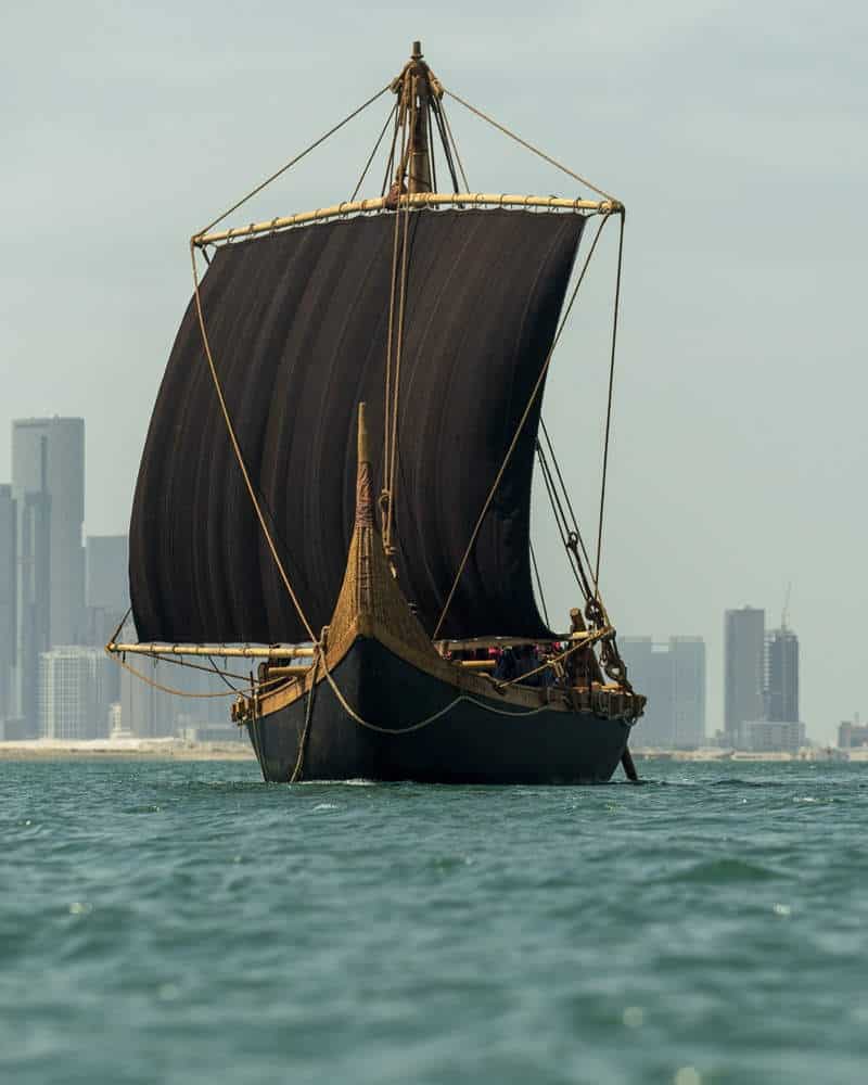 Ancient boat on the water