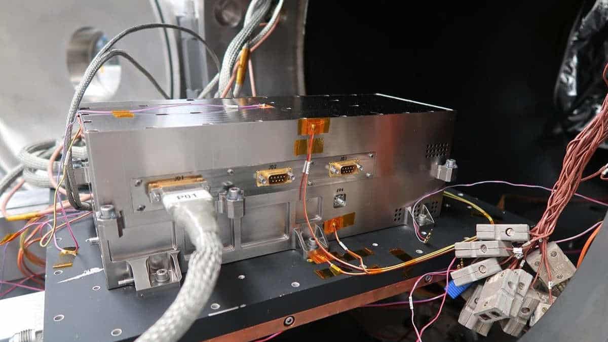 Nasa instrument box in a thermal chamber