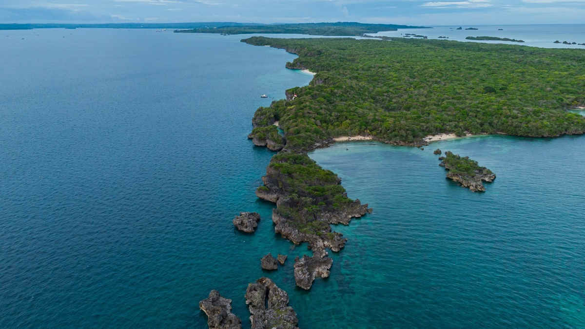 Aerial of beautiful island in tanimbar