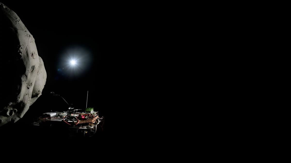 Model spacecraft approaches comet