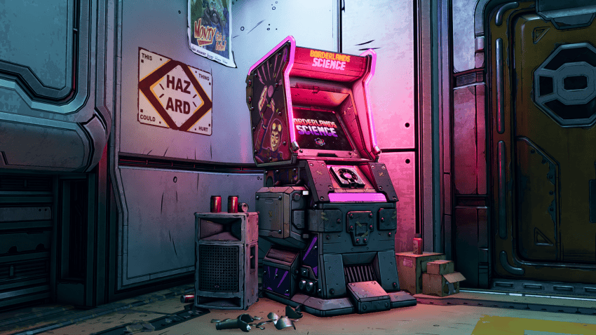 Illustration of a borderlands science minigame
