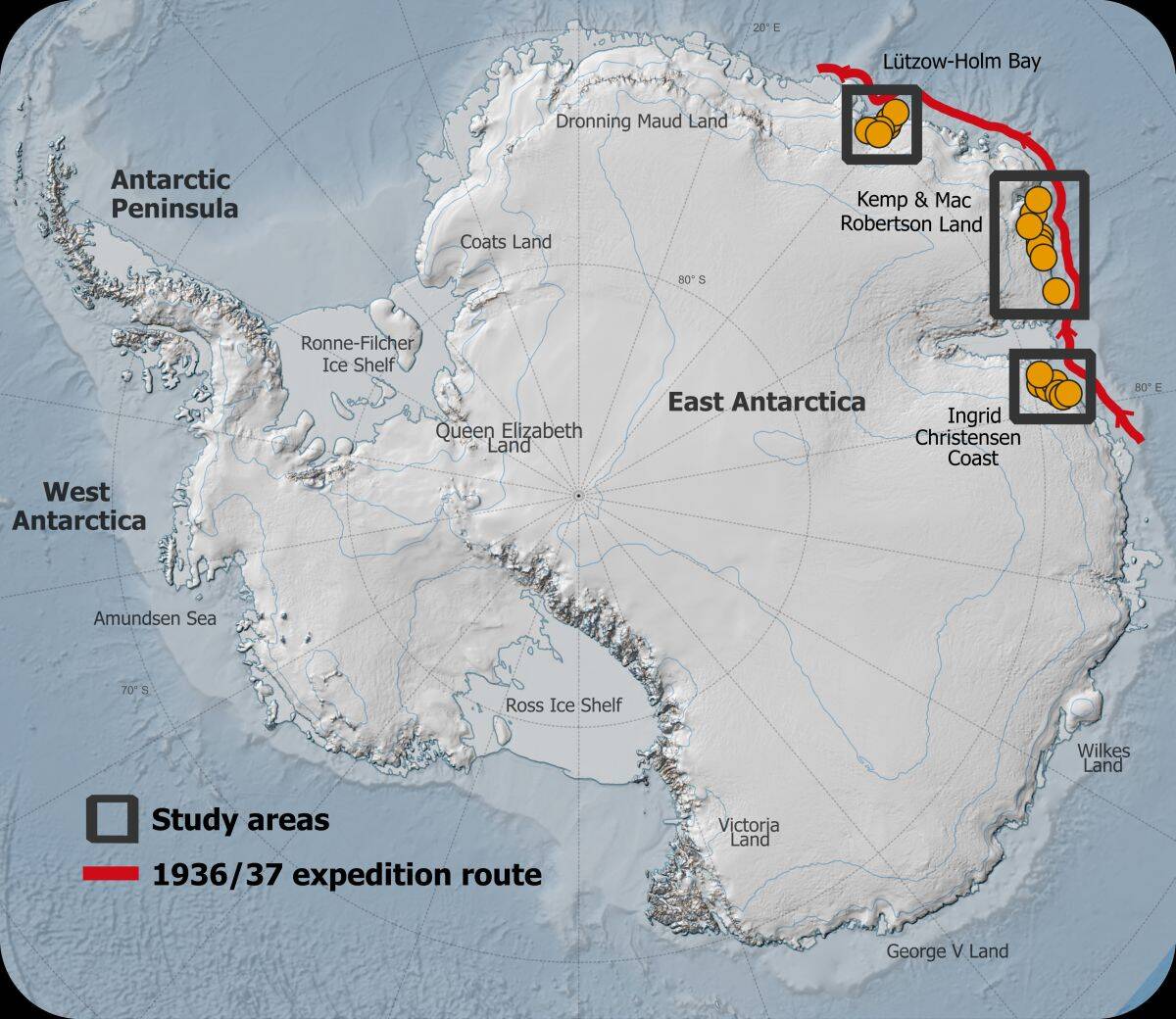 A diagram of antarctica