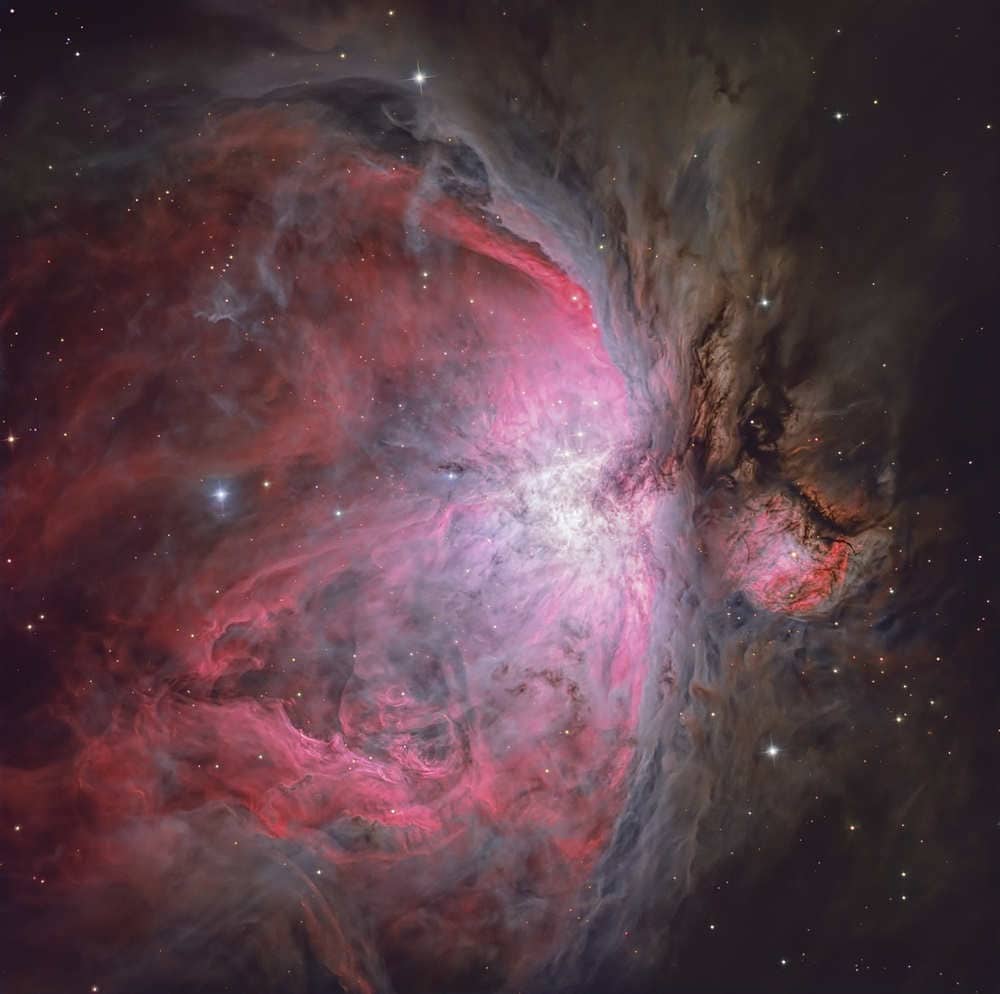 Pink red stellar nebula