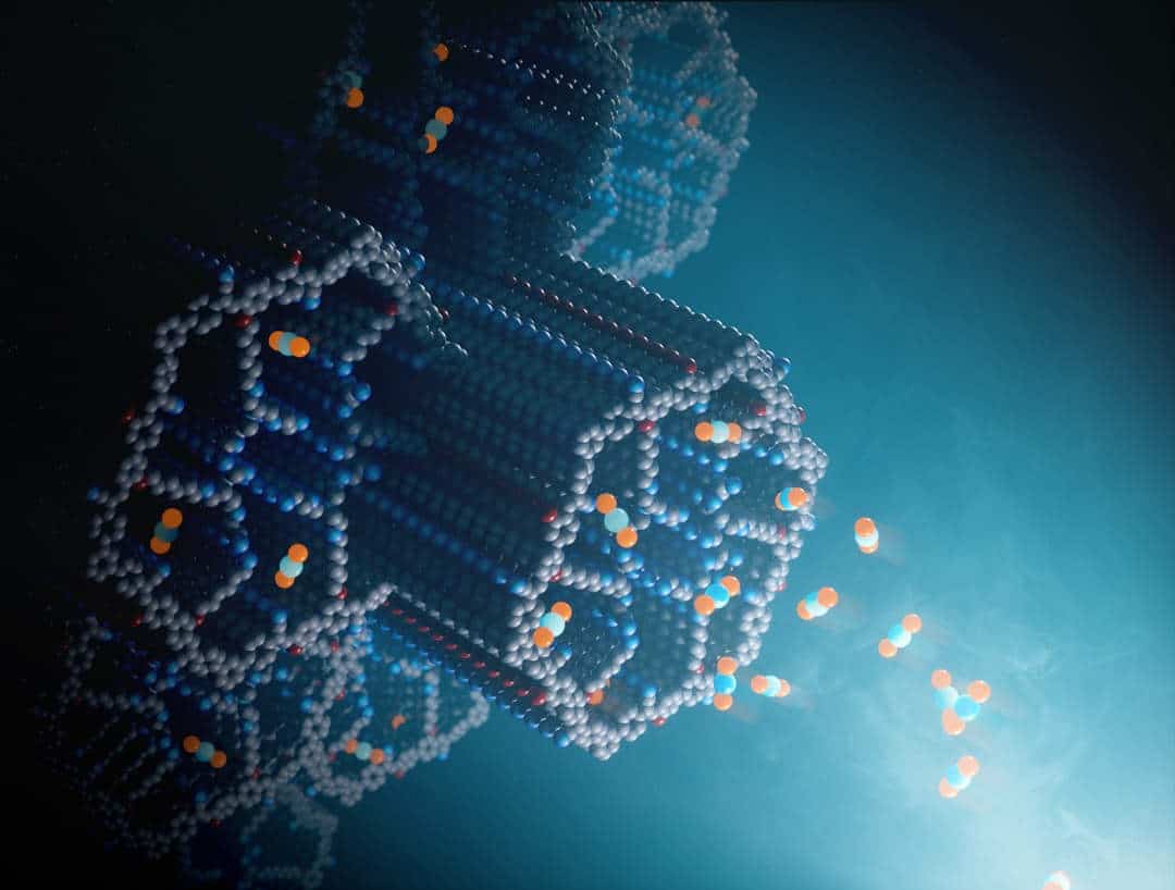 Hexagonal structures of molecules illustration