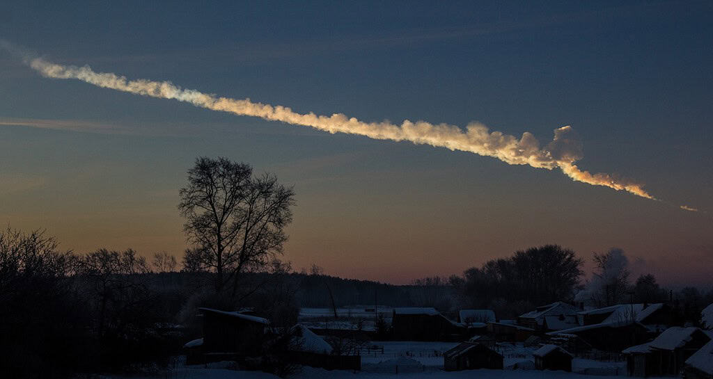 Meteor trail in russia