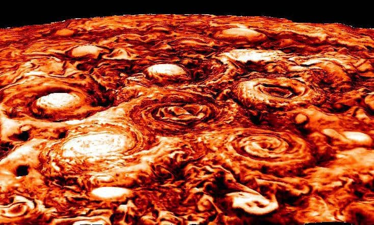 Cyclones image on jupiter