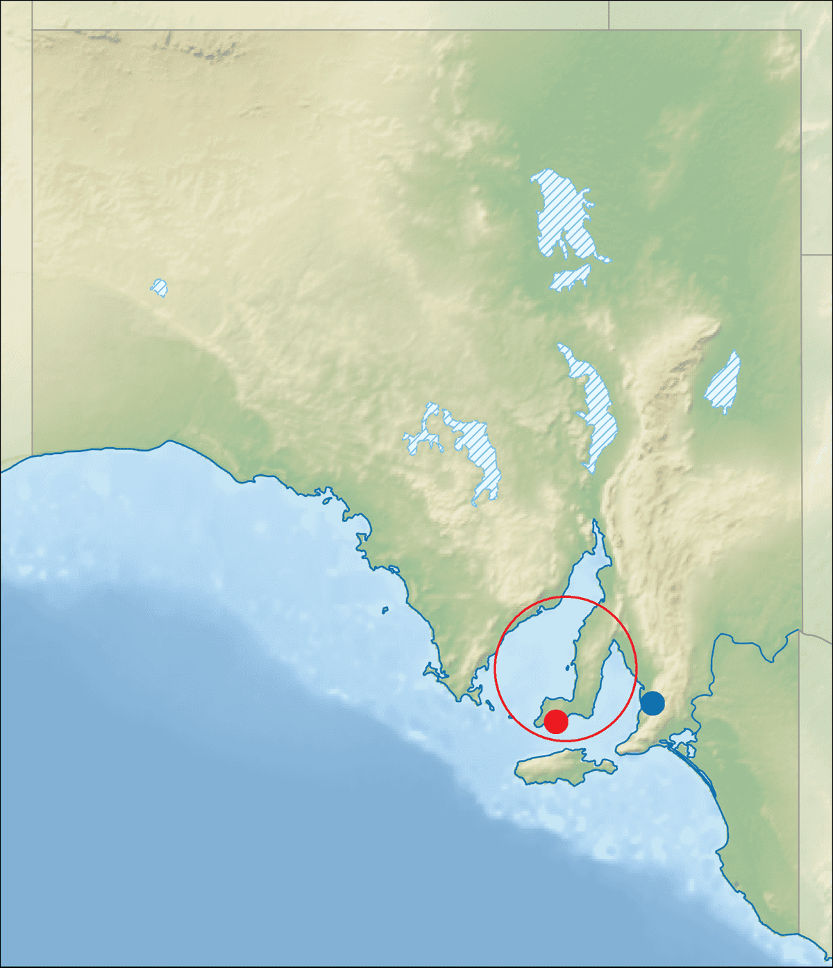 Australia south australia relief location map