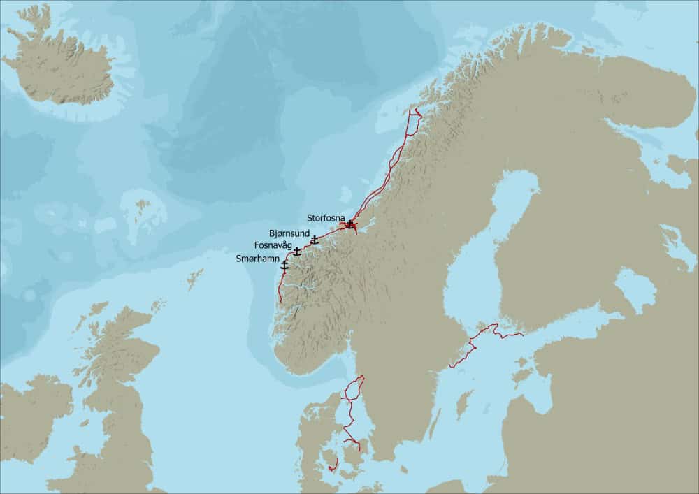 Map of scandinavia