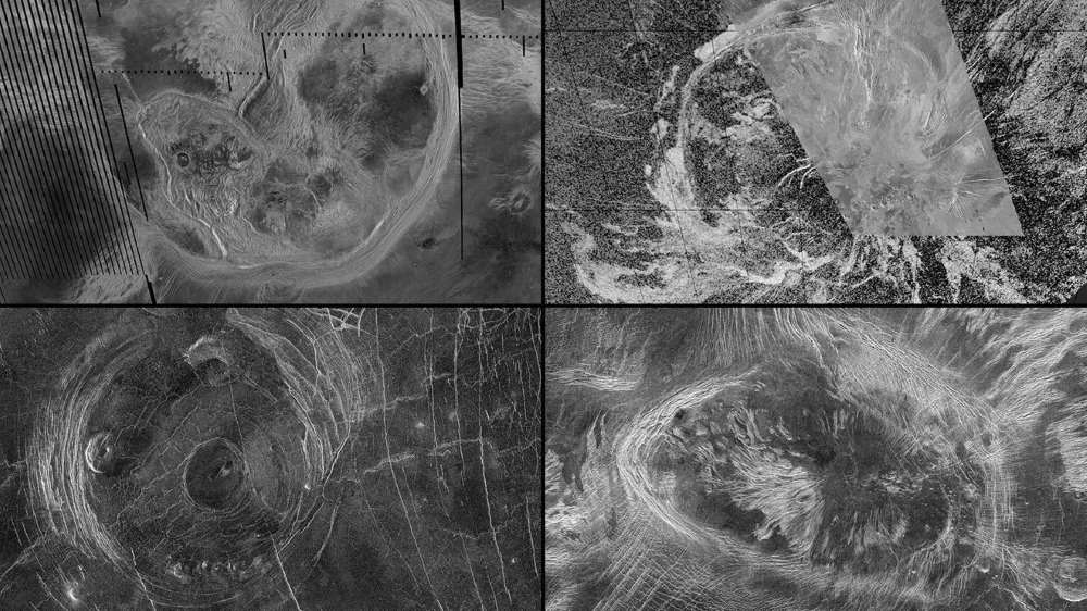 Greyscale radar images of venus surface