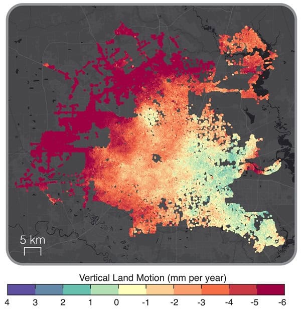 Heat map of city with scale