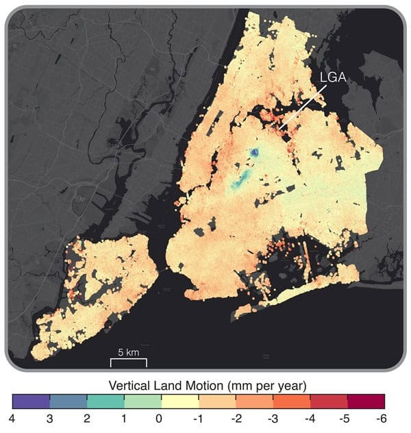 Heat map of city with scale