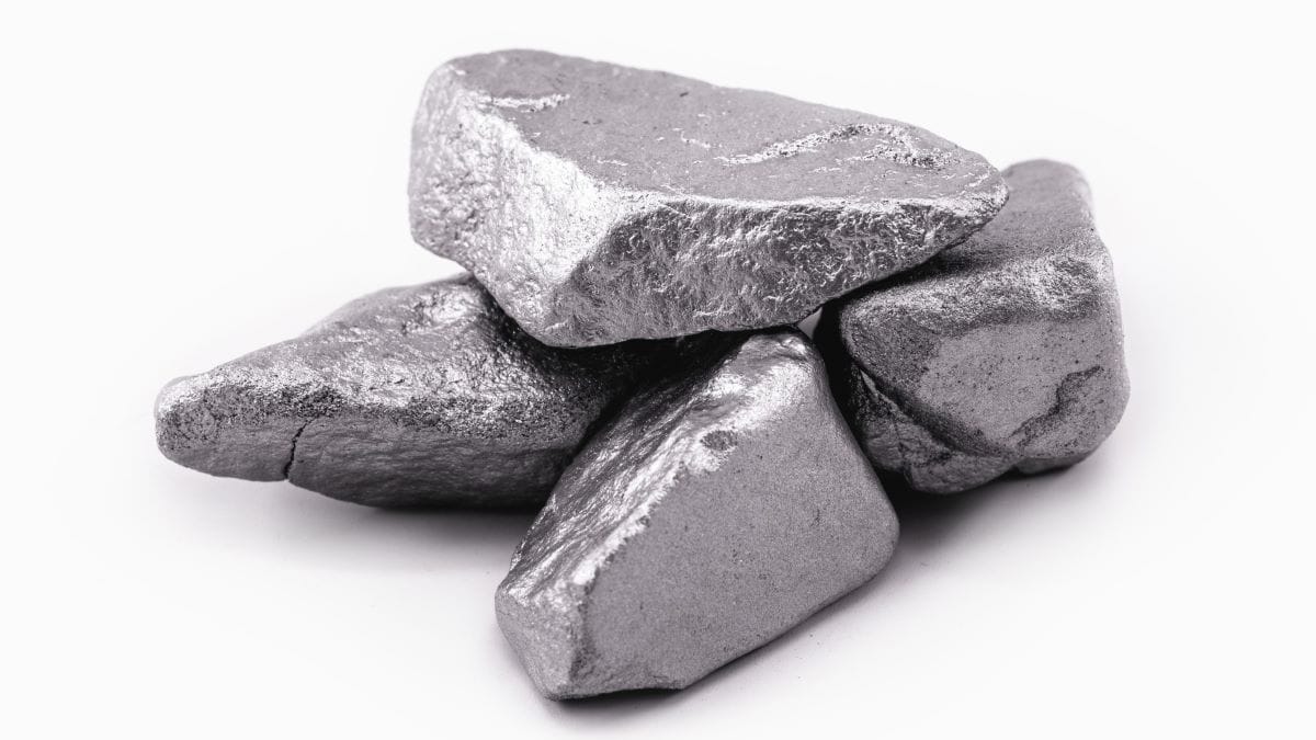 Soft silver metal on white background