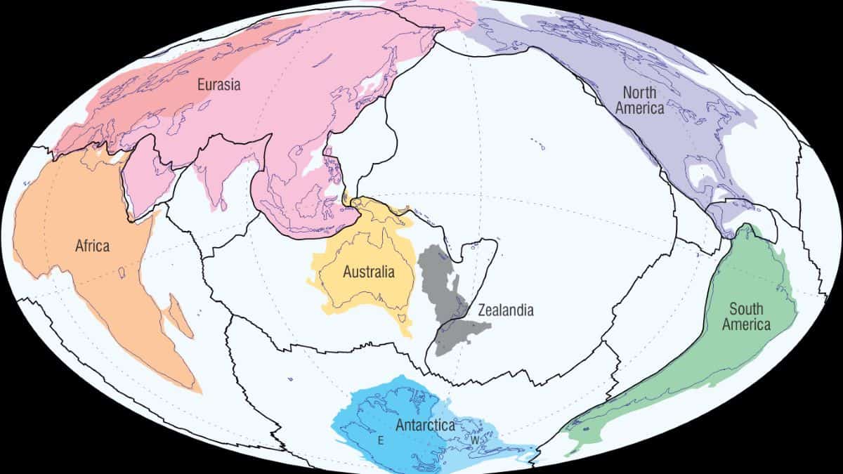 Coloured continents of earth