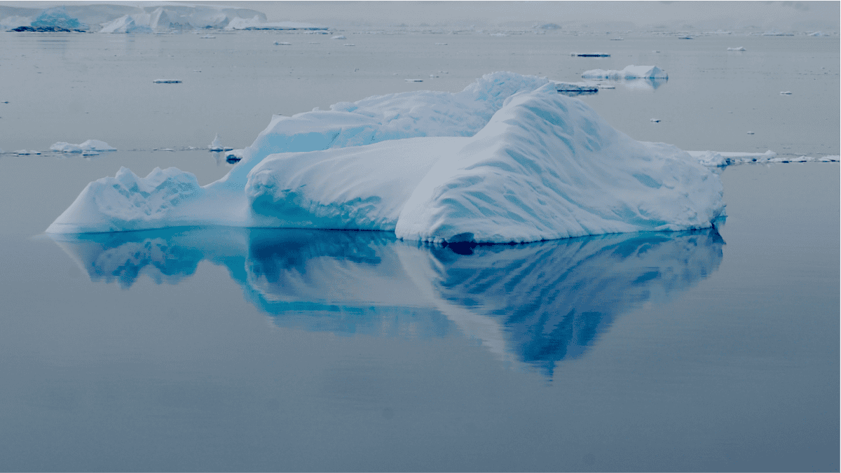 Iceberg floating in the water.