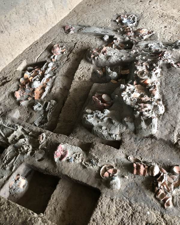 Archaeological burial and artefact site in thailand