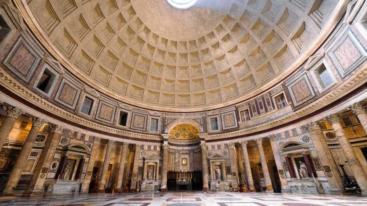 Roman pantheon temple dome