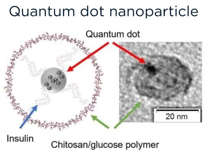 Diagram of quantum dot nanoparticle