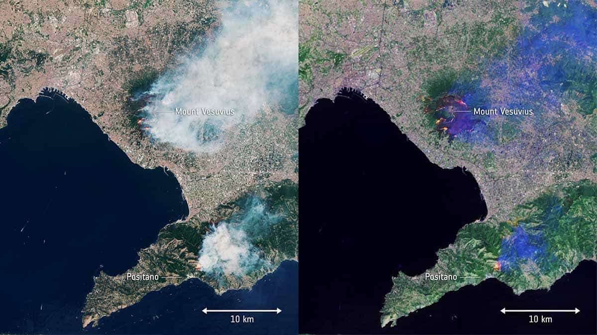 Vesuvius on fire esa