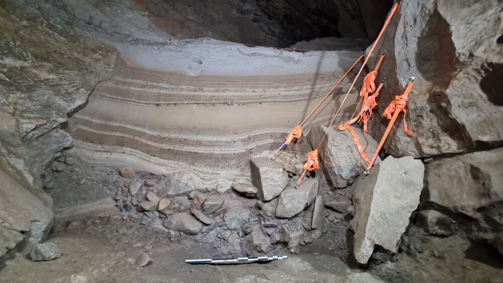 Norwegian cave with climbing tools