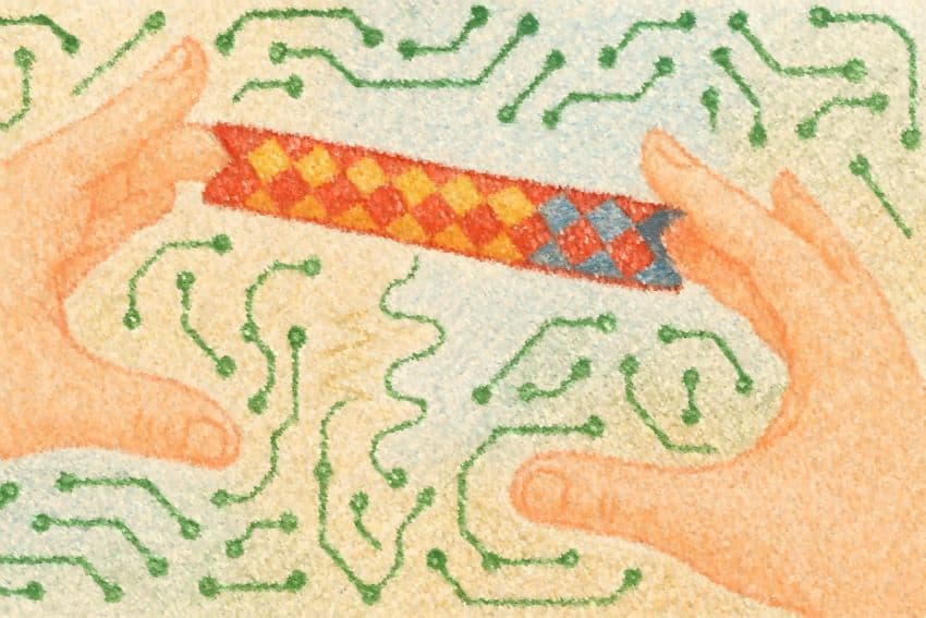 An illustration of a finger trap