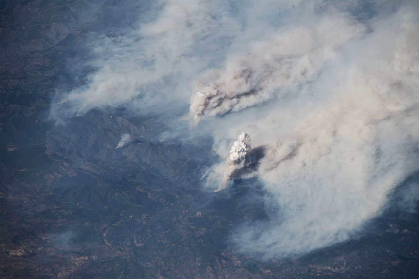 A view of the California fires from the International Space Station.