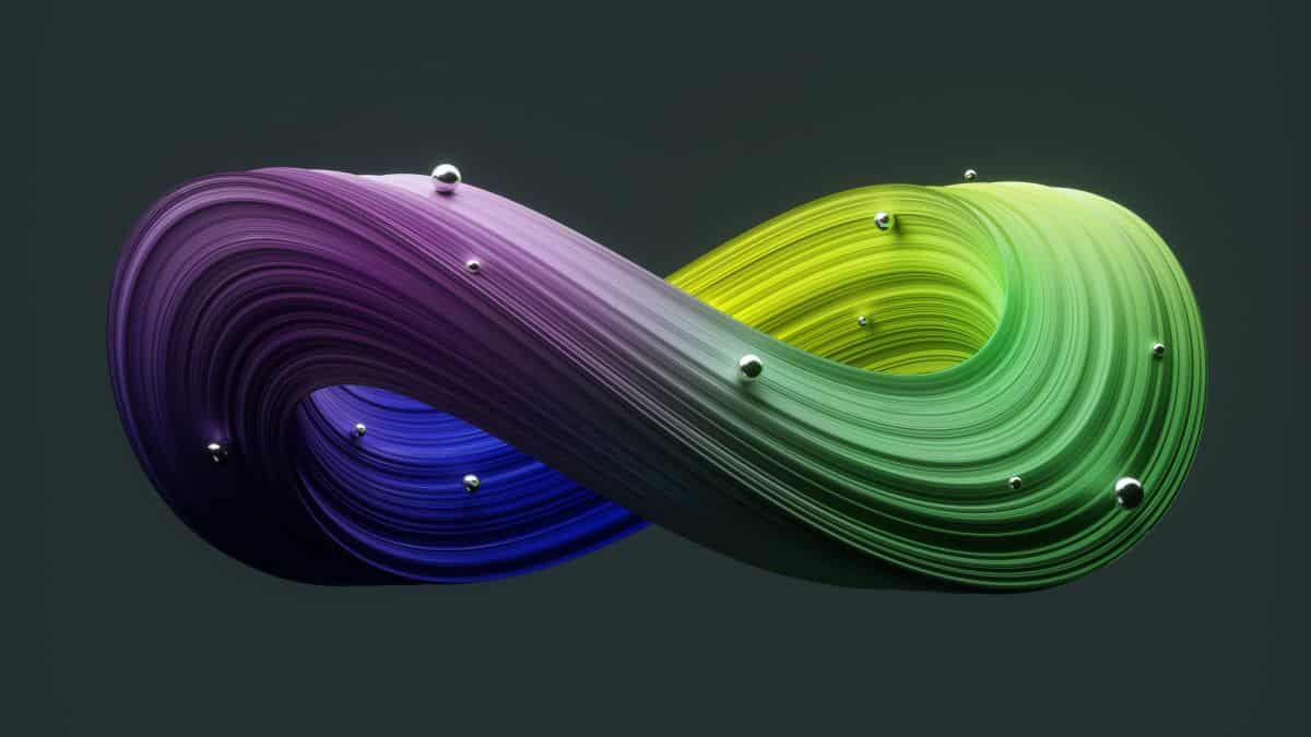 abstract green and purple circular shape