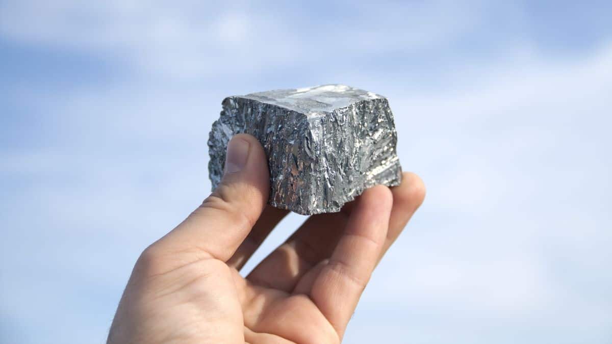 close up of zinc nugget