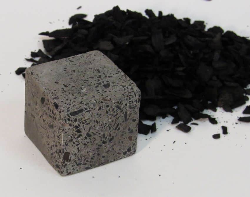 Cement with biochar behind it