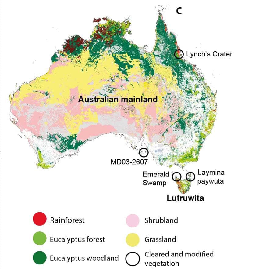 Map of australia showing site locations