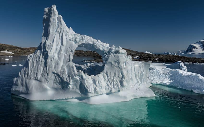 Melting iceberg in antarctica