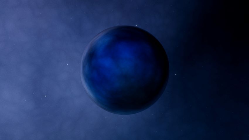 Dark planet in sky