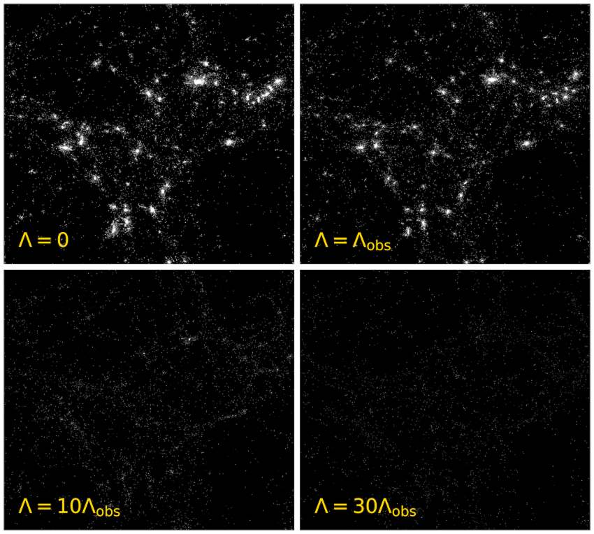 Different images of stars in sky