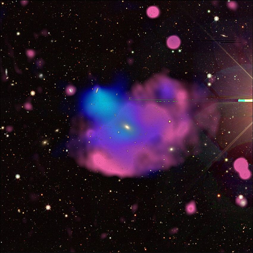 Image of the cloverleaf orc appears as a cloud of false-coloured blue and pink.