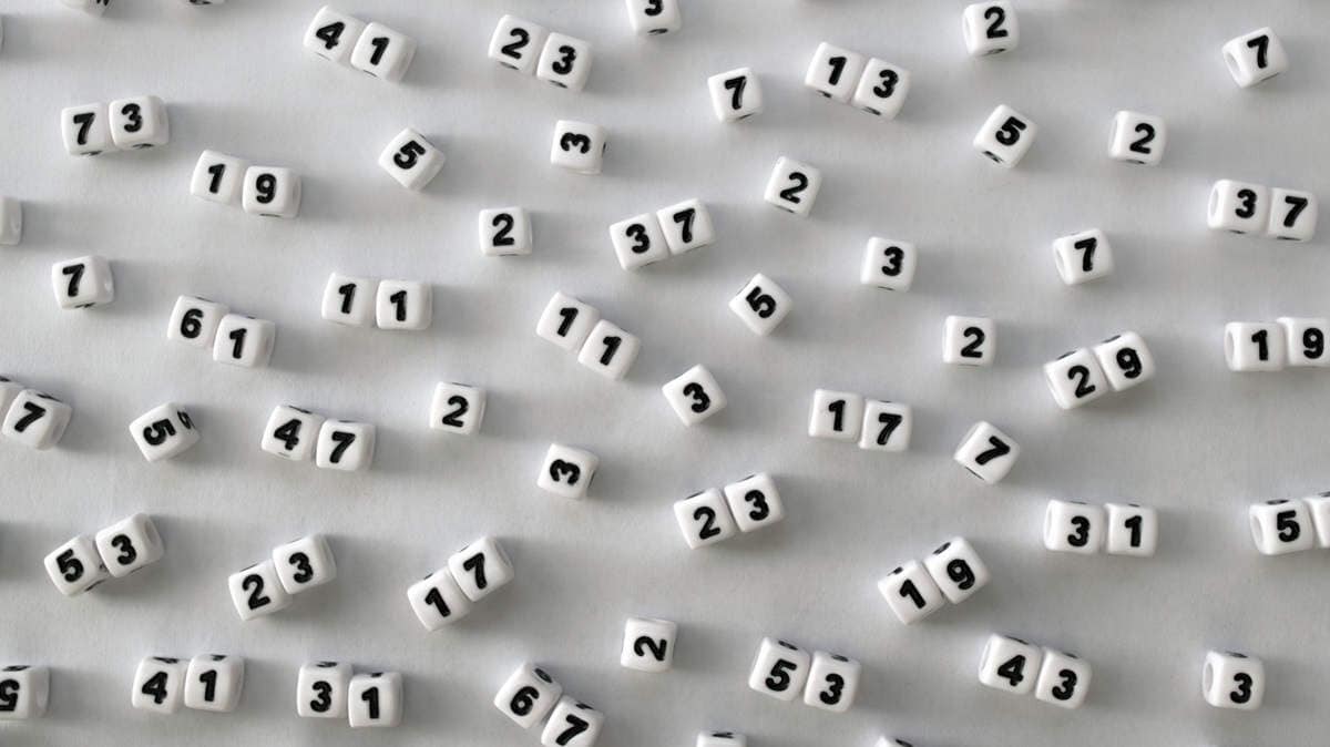 Prime number blocks on white