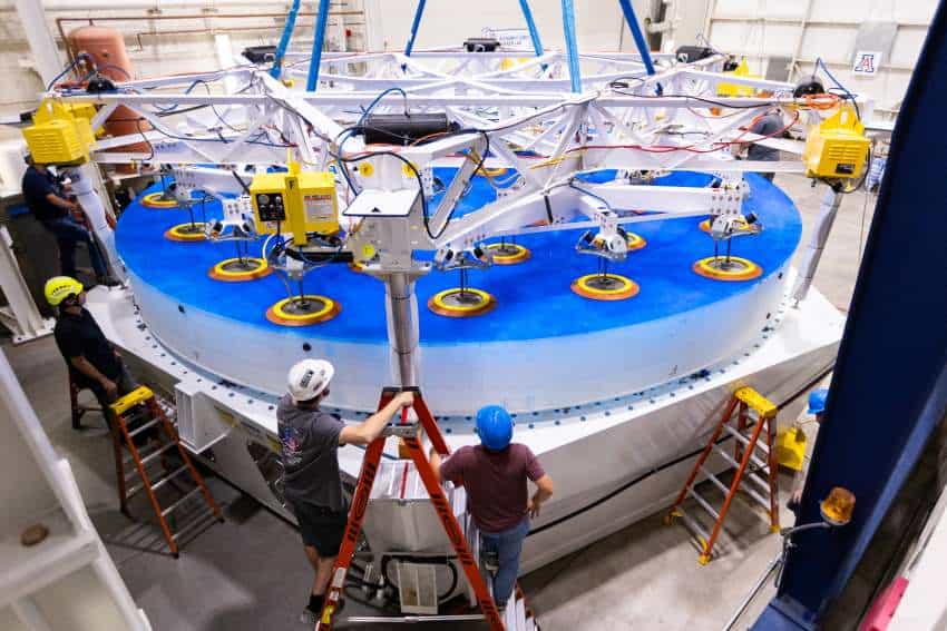 Primary mirror support system prototype integration with mirror 2