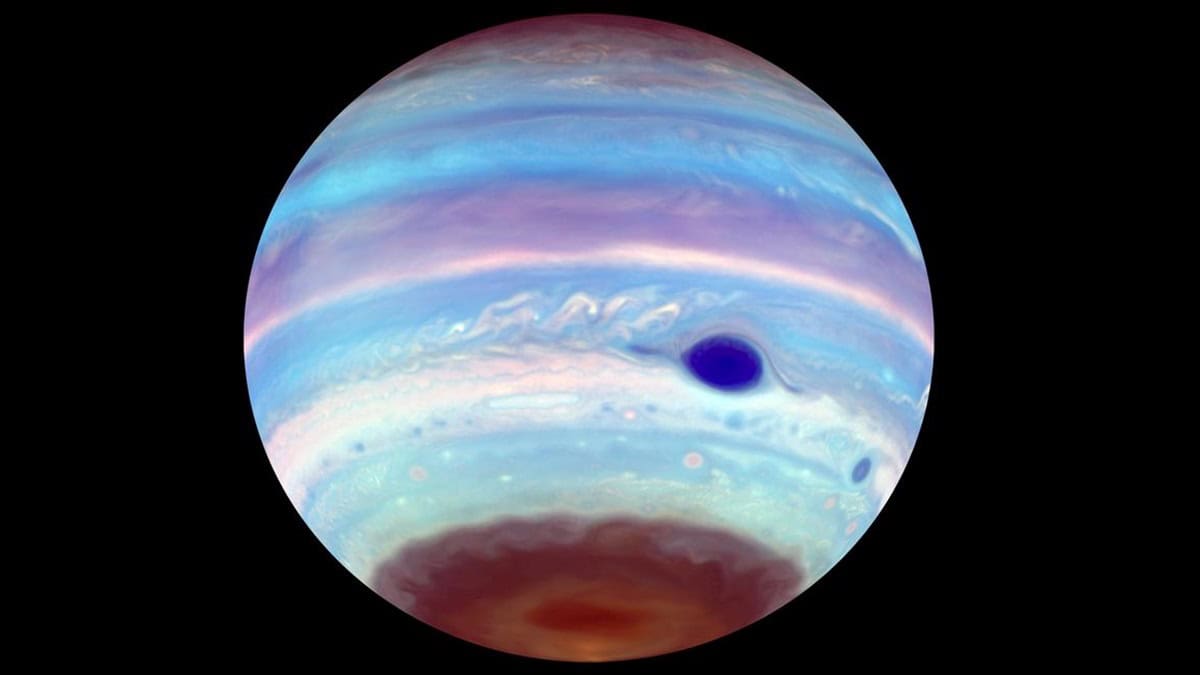 False colour image of jupiter