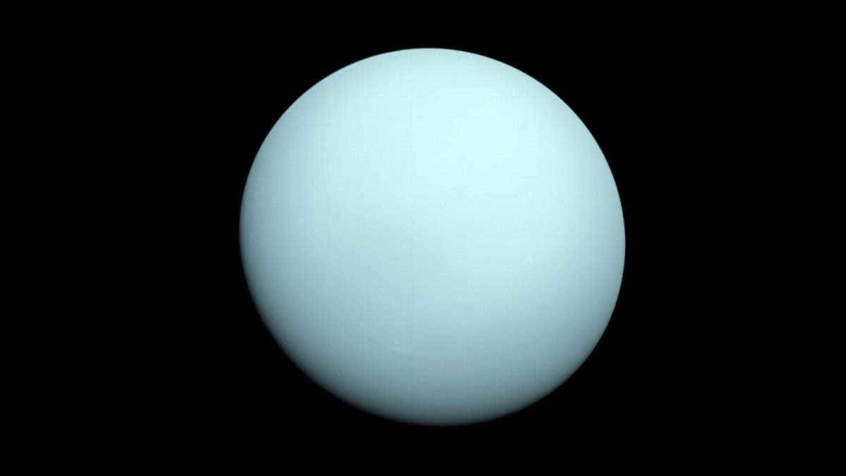 Uranus on black background