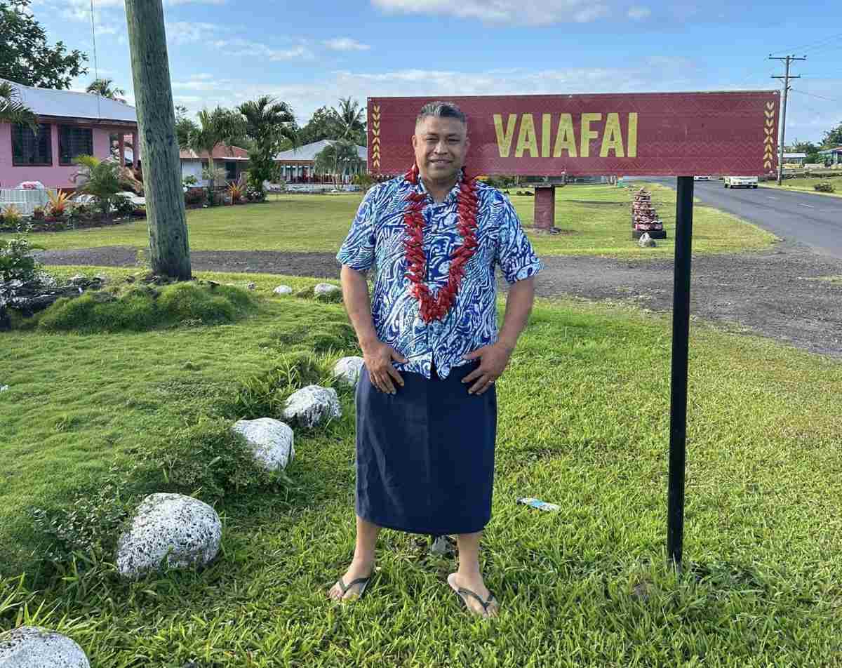 Dr Taleni in the Pacific Education Initiative host village Vaiafai Iva, Samoa.