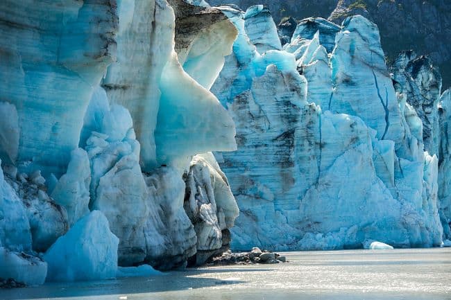 The glacier face of lamplugh glacier in johns hopkins inlet in glacier bay national park, southeast alaska, usa. (photo by wolfgang kaehler/lightrocket via getty images)