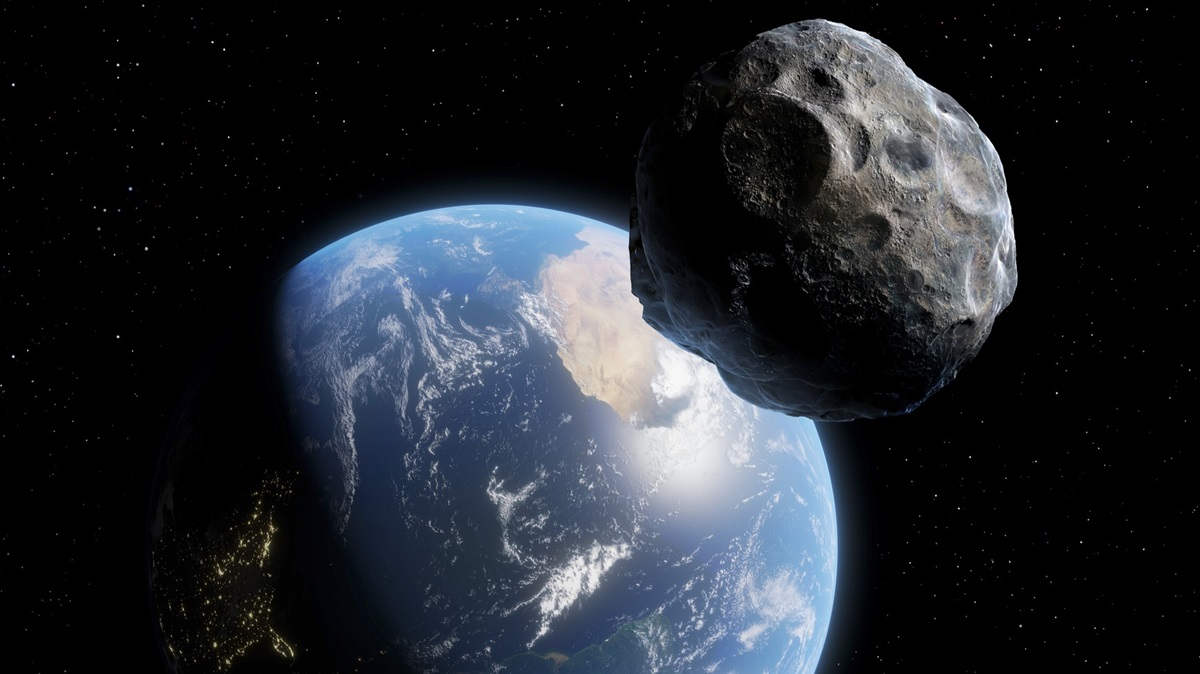 An asteroid approaching earth