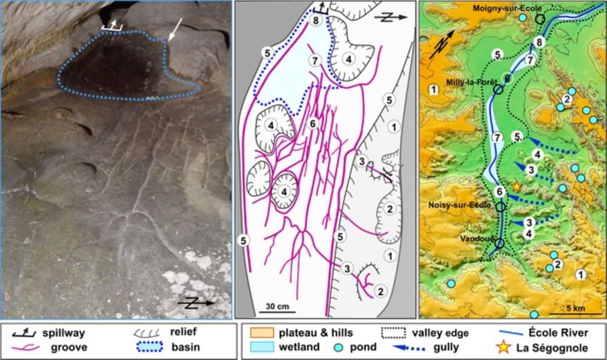 Mapping of the cave floor with école river valley.